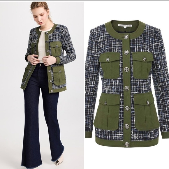 Veronica Beard Jackets & Blazers - Veronica Beard fielding Dickey tweed coat jacket crested buttons